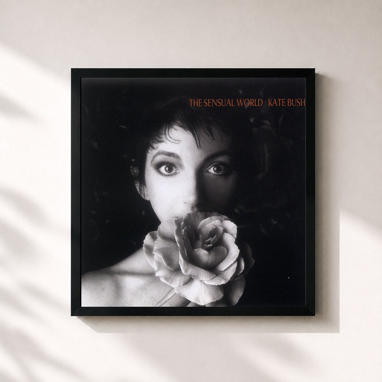 #noir Tableau carré de l'album The Sensual World de Kate Bush, cadre noir 32x32 cm