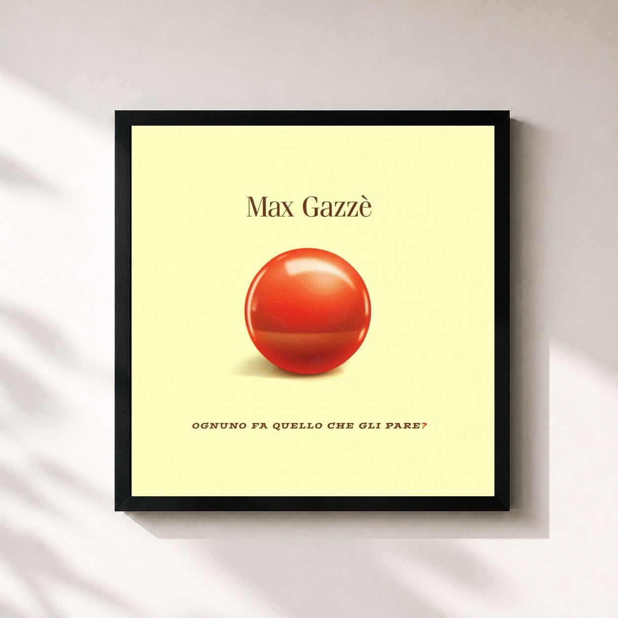 #noir Tableau carré de l'album Ognuno Fa Quello Che Gli Pare? de Max Gazzè, cadre noir 32x32 cm