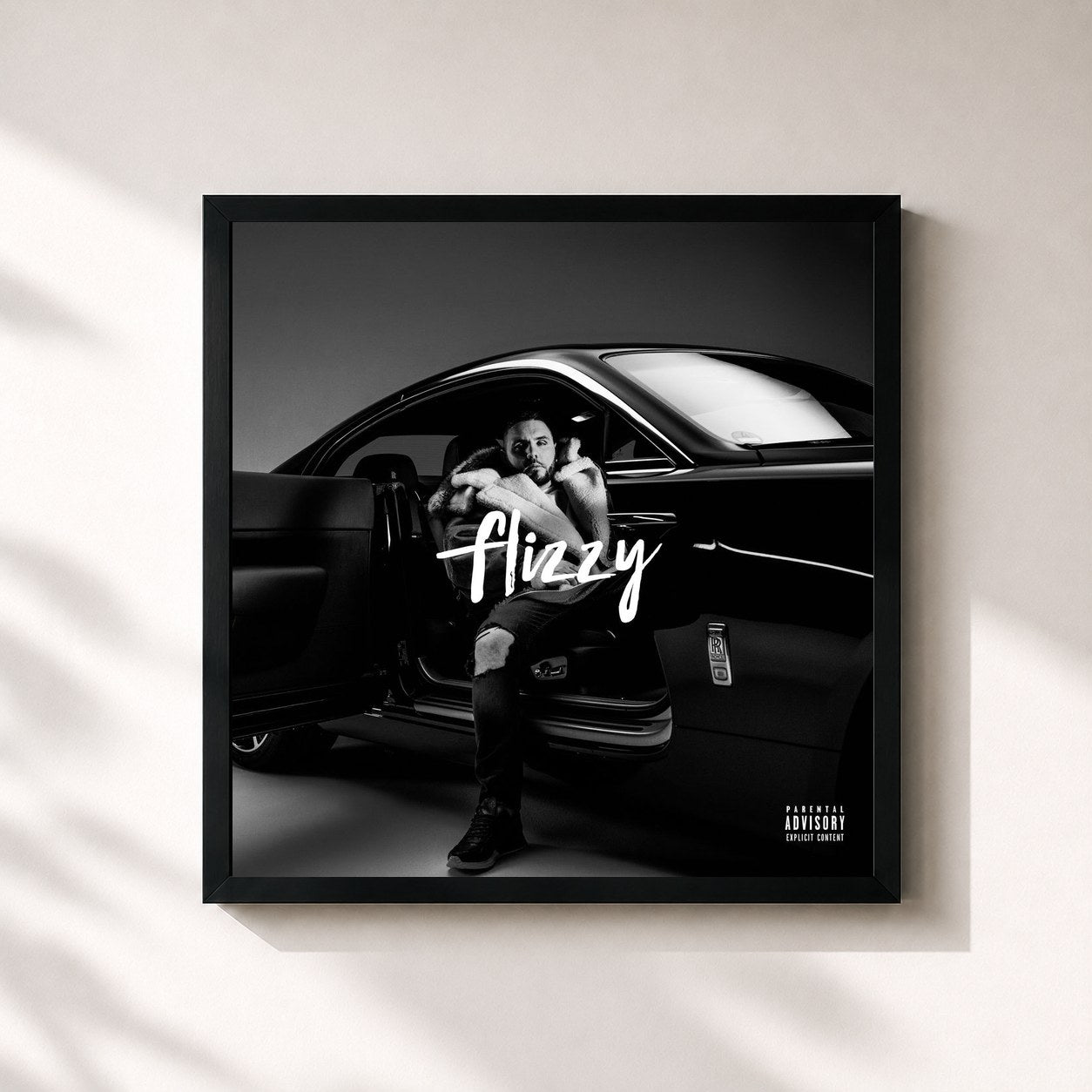 #noir Tableau carré de l'album Flizzy (Premium Edition) de Fler, cadre noir 32x32 cm