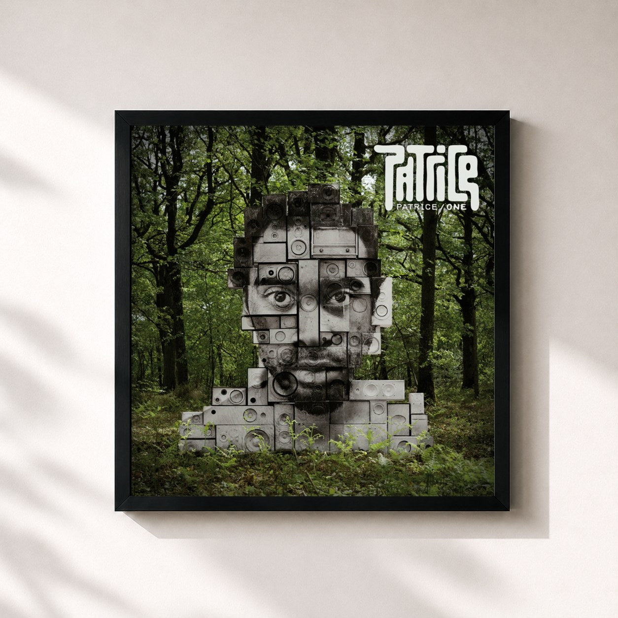 #noir Tableau carré de l'album One de Patrice, cadre noir 32x32 cm