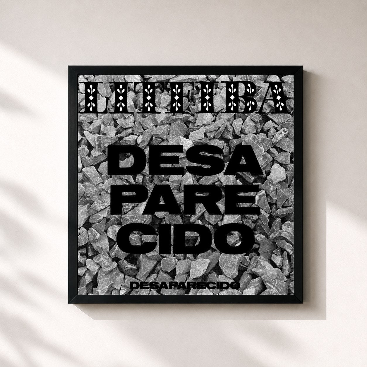 #noir Tableau carré de l'album Desaparecido de Litfiba, cadre noir 32x32 cm