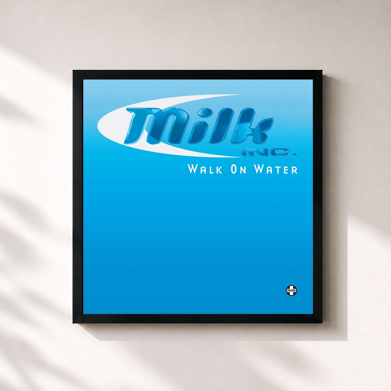 #noir Tableau carré de l'album Walk On Water de Milk Inc., cadre noir 32x32 cm