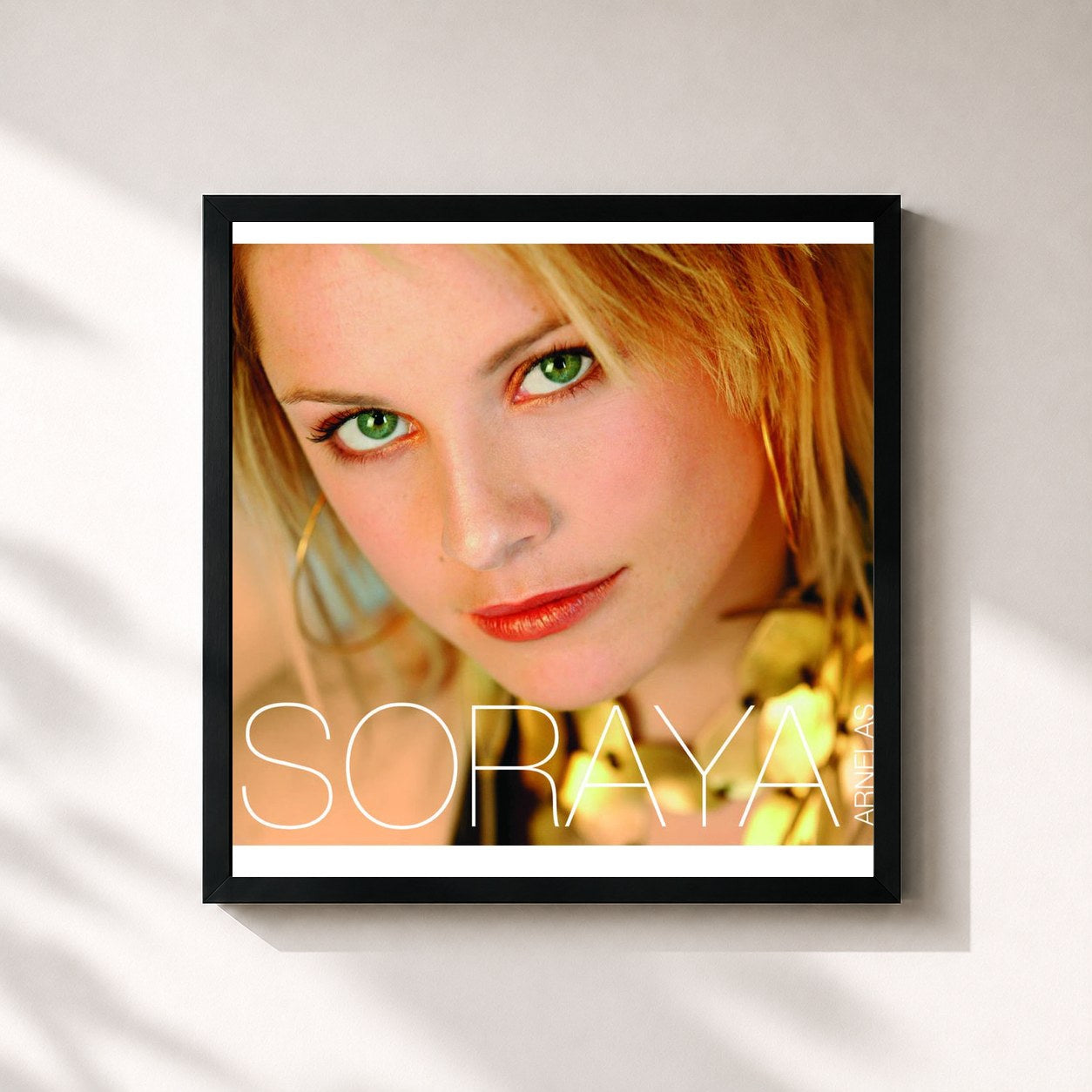 #noir Tableau carré de l'album Corazón De Fuego de Soraya, cadre noir 32x32 cm