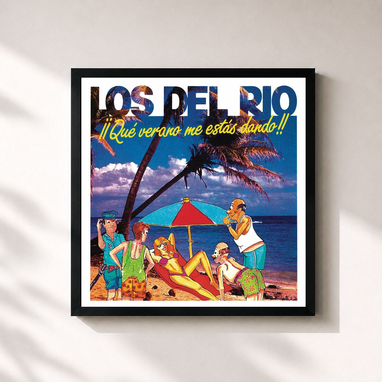 #noir Tableau carré de l'album ¡¡Qué Verano Me Estás Dando!! (Remasterizado 2022) de Los Del Río, cadre noir 32x32 cm