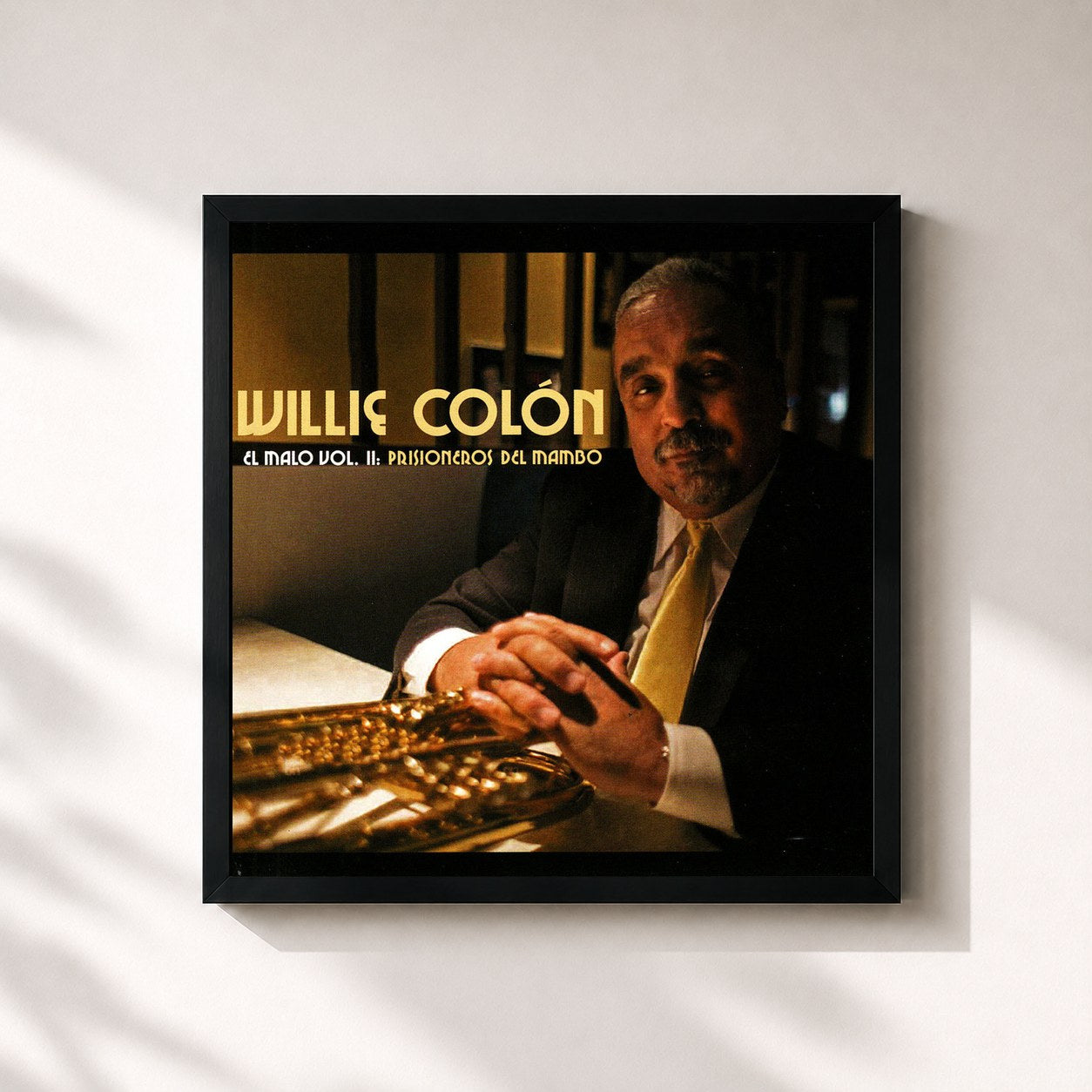 #noir Tableau carré de l'album El Malo Vol. II: Prisioneros Del Mambo de Willie Colón, cadre noir 32x32 cm