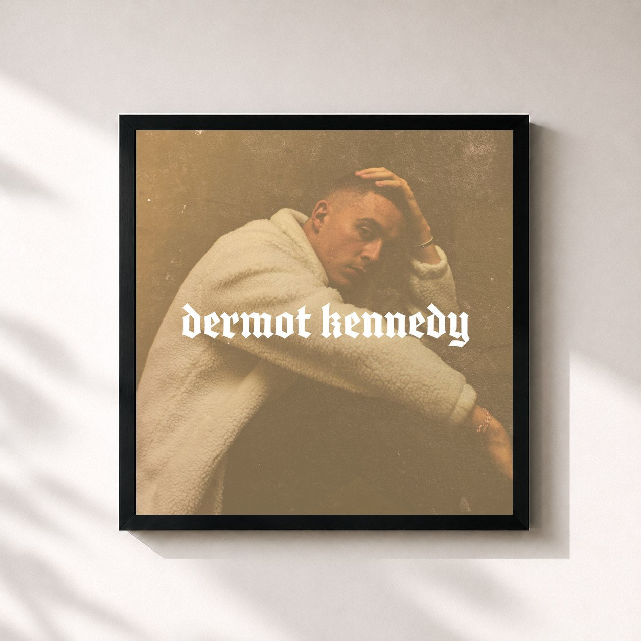 #noir Tableau carré de l'album Dermot Kennedy de Dermot Kennedy, cadre noir 32x32 cm