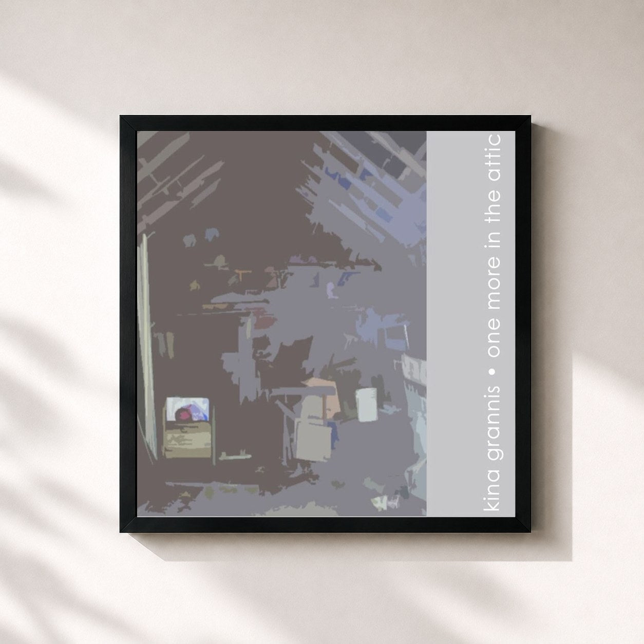 #noir Tableau carré de l'album One More In the Attic de Kina Grannis, cadre noir 32x32 cm