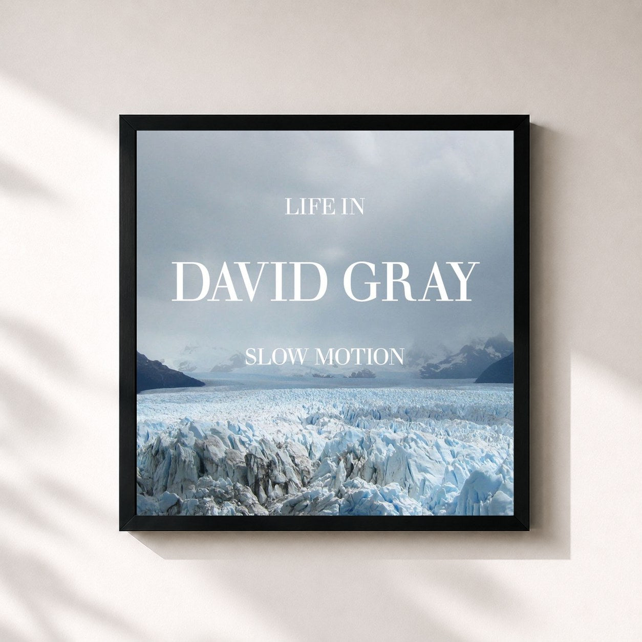 #noir Tableau carré de l'album Life In Slow Motion de David Gray, cadre noir 32x32 cm