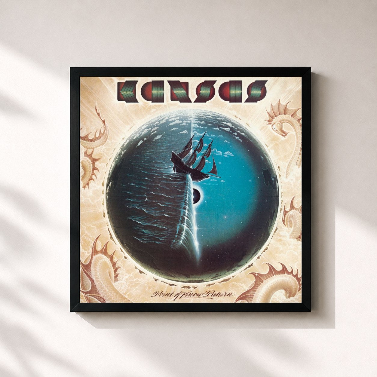 #noir Tableau carré de l'album Point Of Know Return (Expanded Edition) de Kansas, cadre noir 32x32 cm