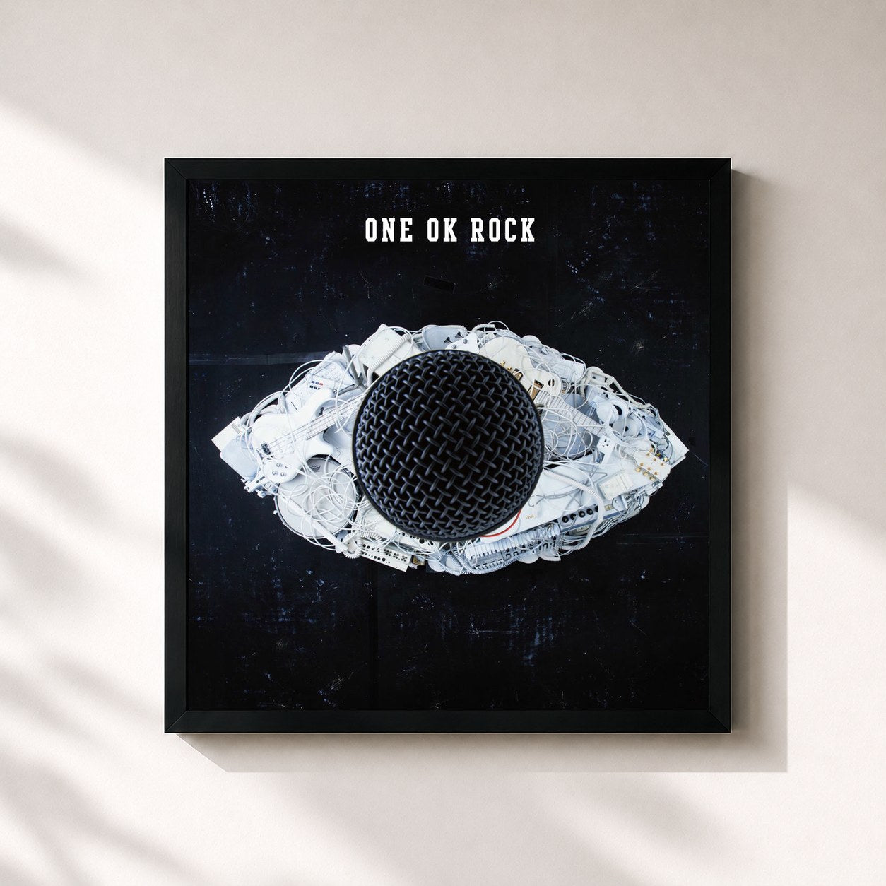 #noir Tableau carré de l'album Jinsei × Boku = de ONE OK ROCK, cadre noir 32x32 cm