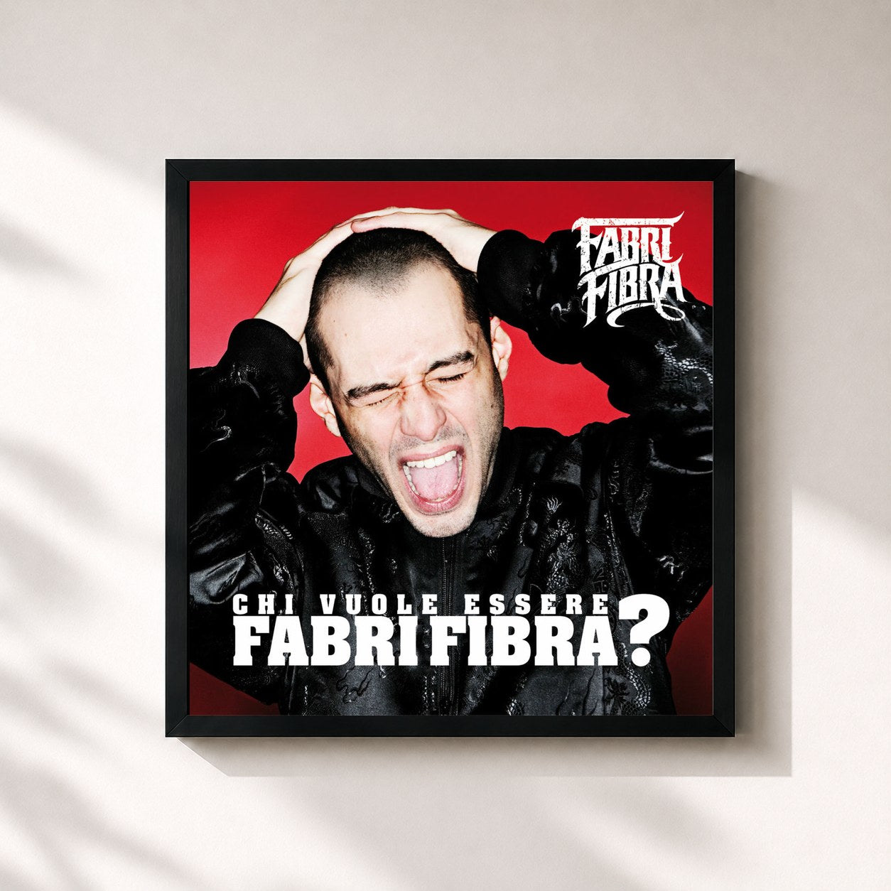 #noir Tableau carré de l'album Chi Vuole Essere Fabri Fibra ? de Fabri Fibra, cadre noir 32x32 cm
