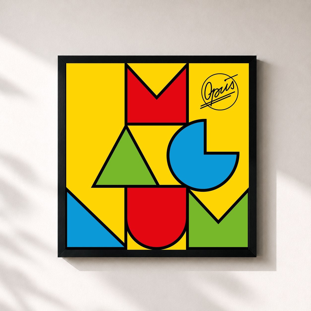 #noir Tableau carré de l'album Magnum de Opus, cadre noir 32x32 cm