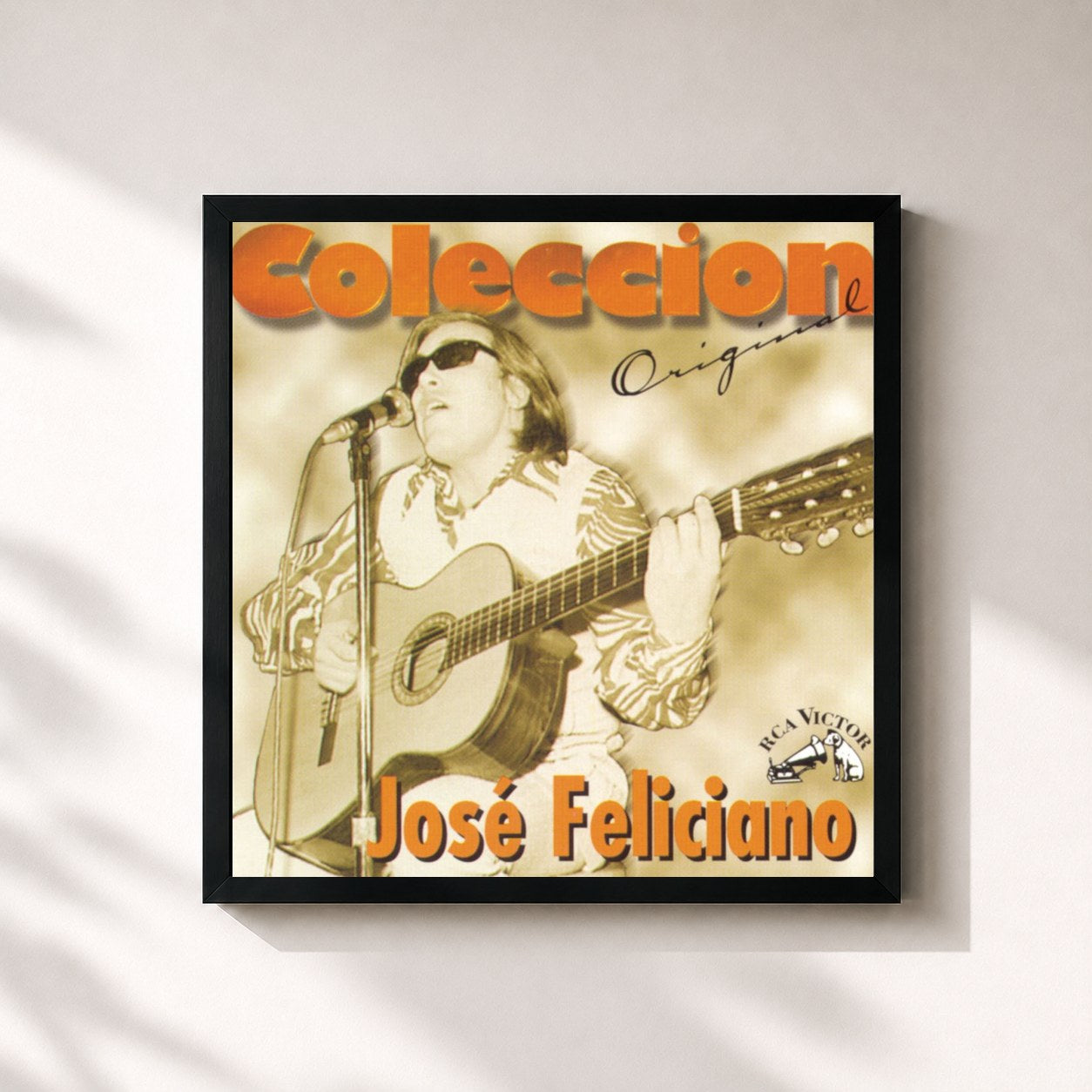 #noir Tableau carré de l'album Coleccion Original: José Feliciano de José Feliciano, cadre noir 32x32 cm
