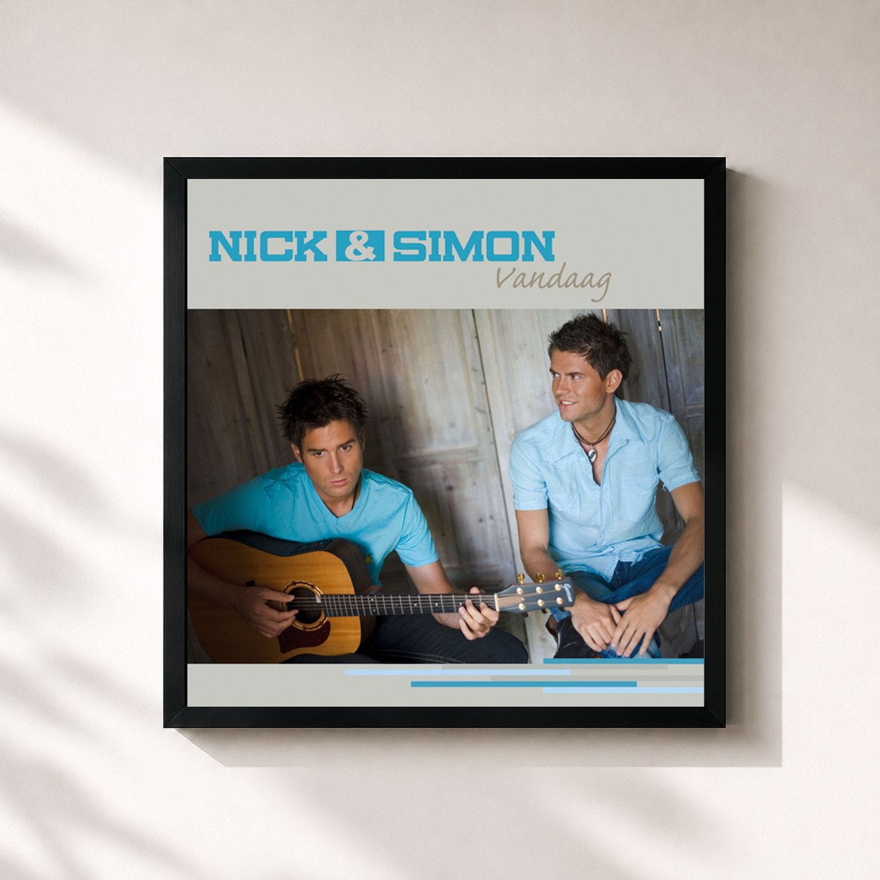 #noir Tableau carré de l'album Vandaag de Nick & Simon, cadre noir 32x32 cm