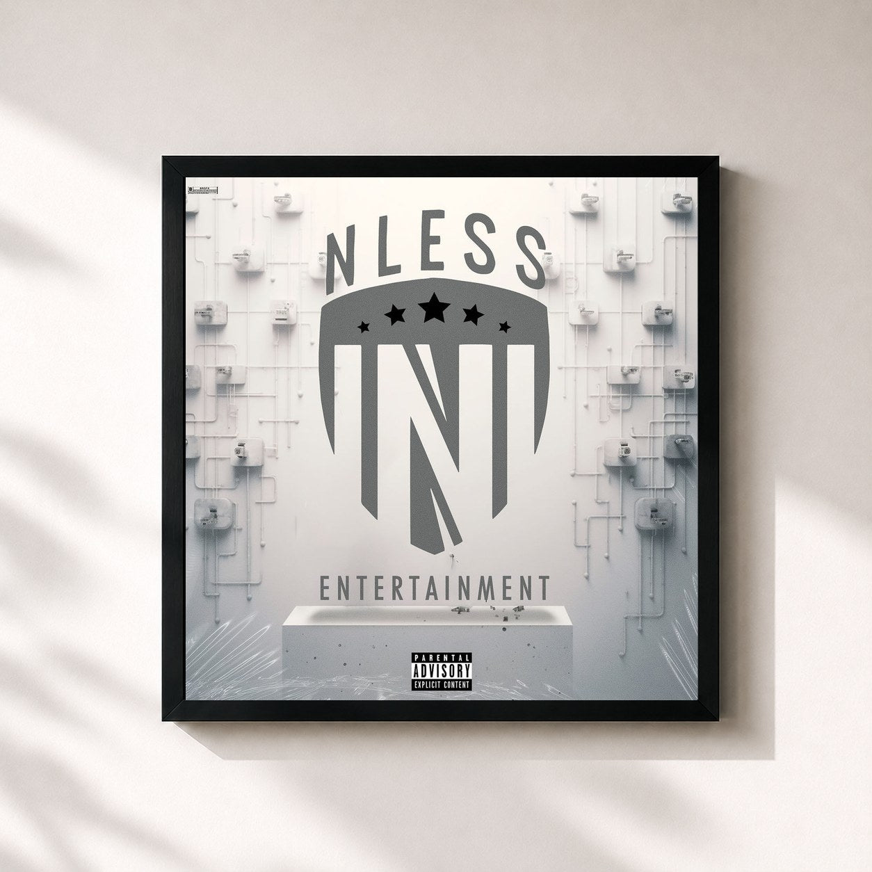 #noir Tableau carré de l'album We Connected de Moneybagg Yo, cadre noir 32x32 cm