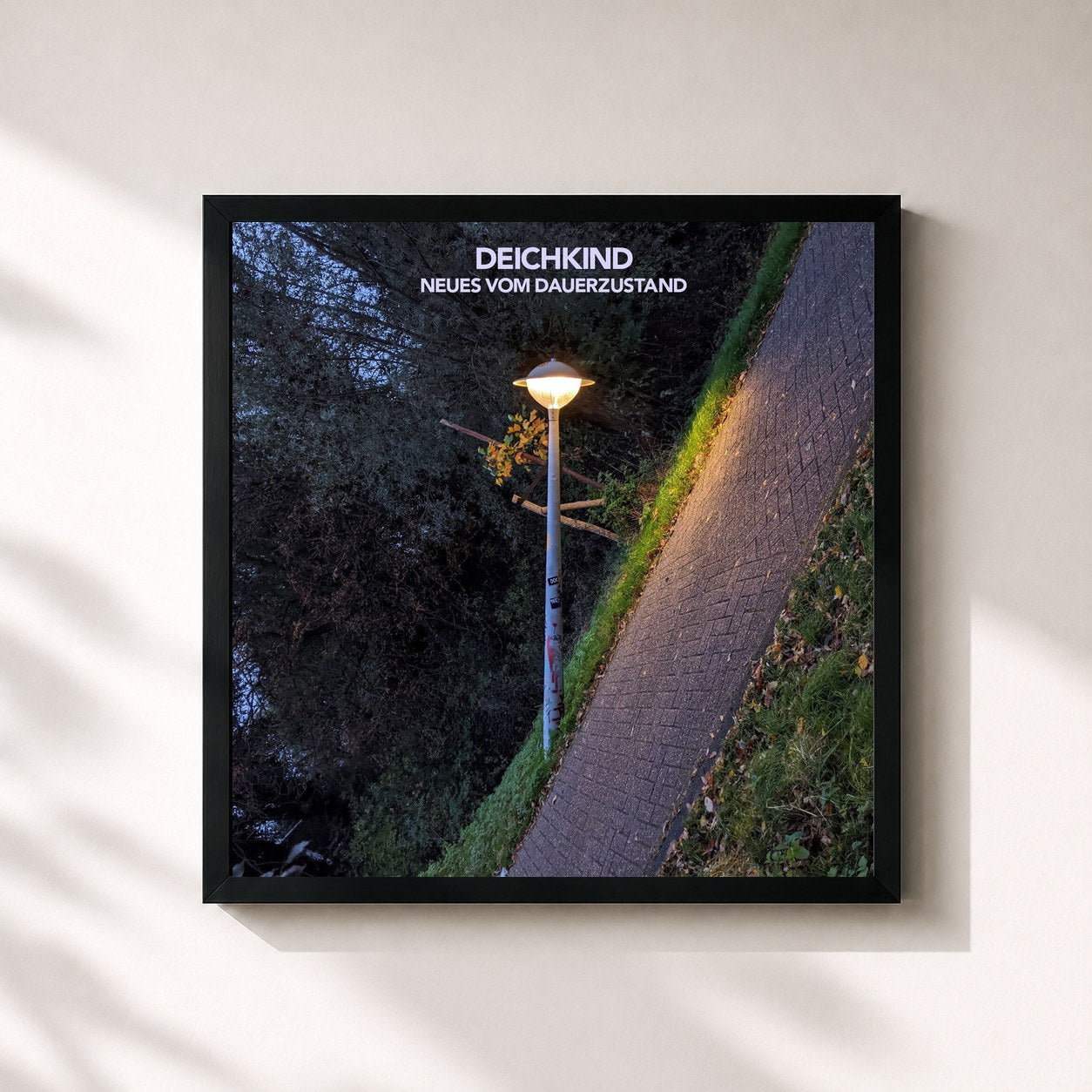 #noir Tableau carré de l'album Neues Vom Dauerzustand de Deichkind, cadre noir 32x32 cm
