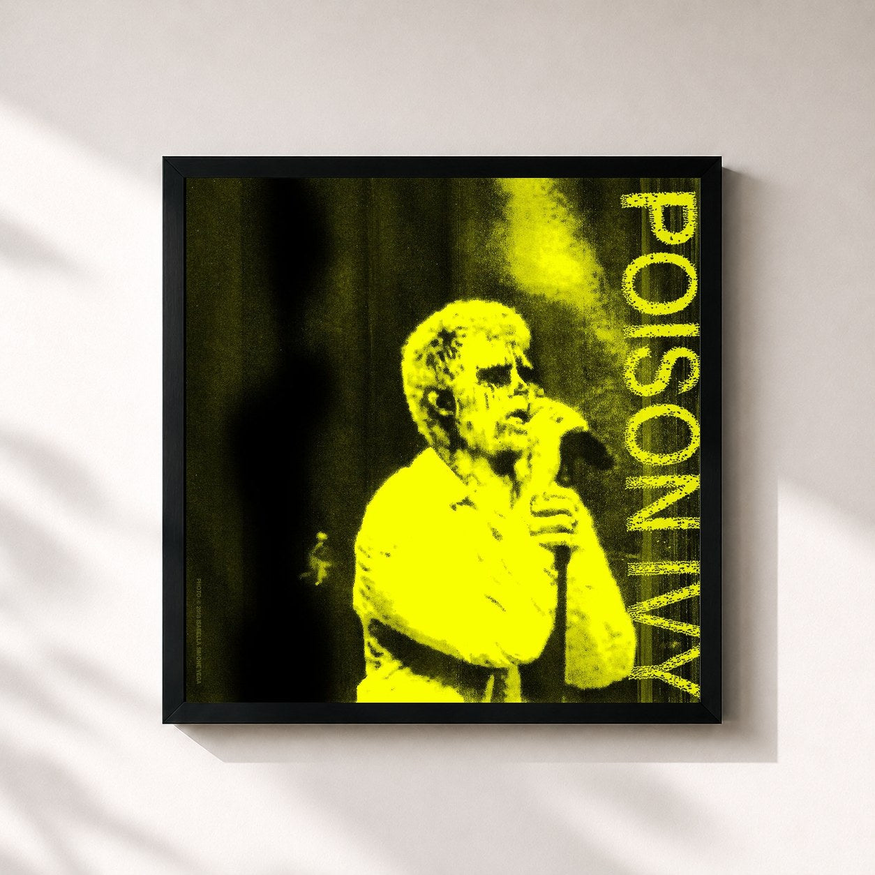 #noir Tableau carré de l'album Poison Ivy de Yung Lean, cadre noir 32x32 cm