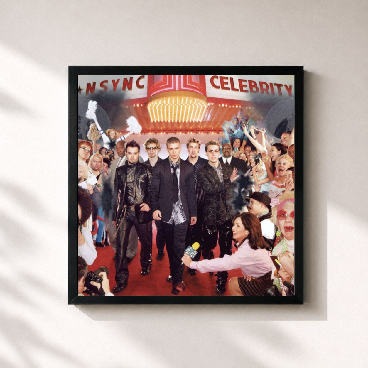 #noir Tableau carré de l'album Celebrity de *NSYNC, cadre noir 32x32 cm