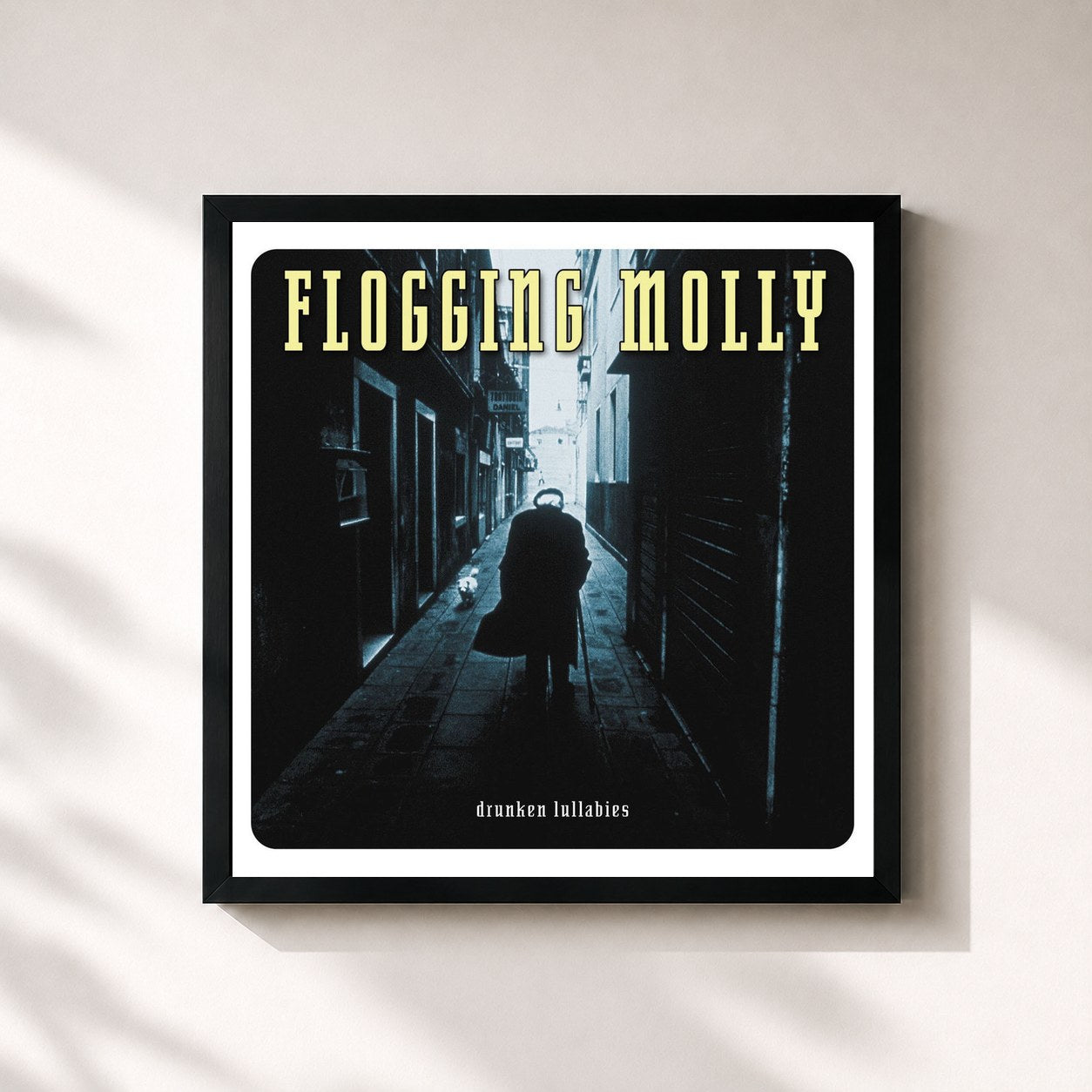 #noir Tableau carré de l'album Drunken Lullabies de Flogging Molly, cadre noir 32x32 cm