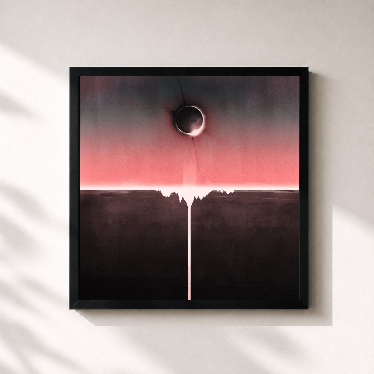 #noir Tableau carré de l'album Every Country's Sun de Mogwai, cadre noir 32x32 cm