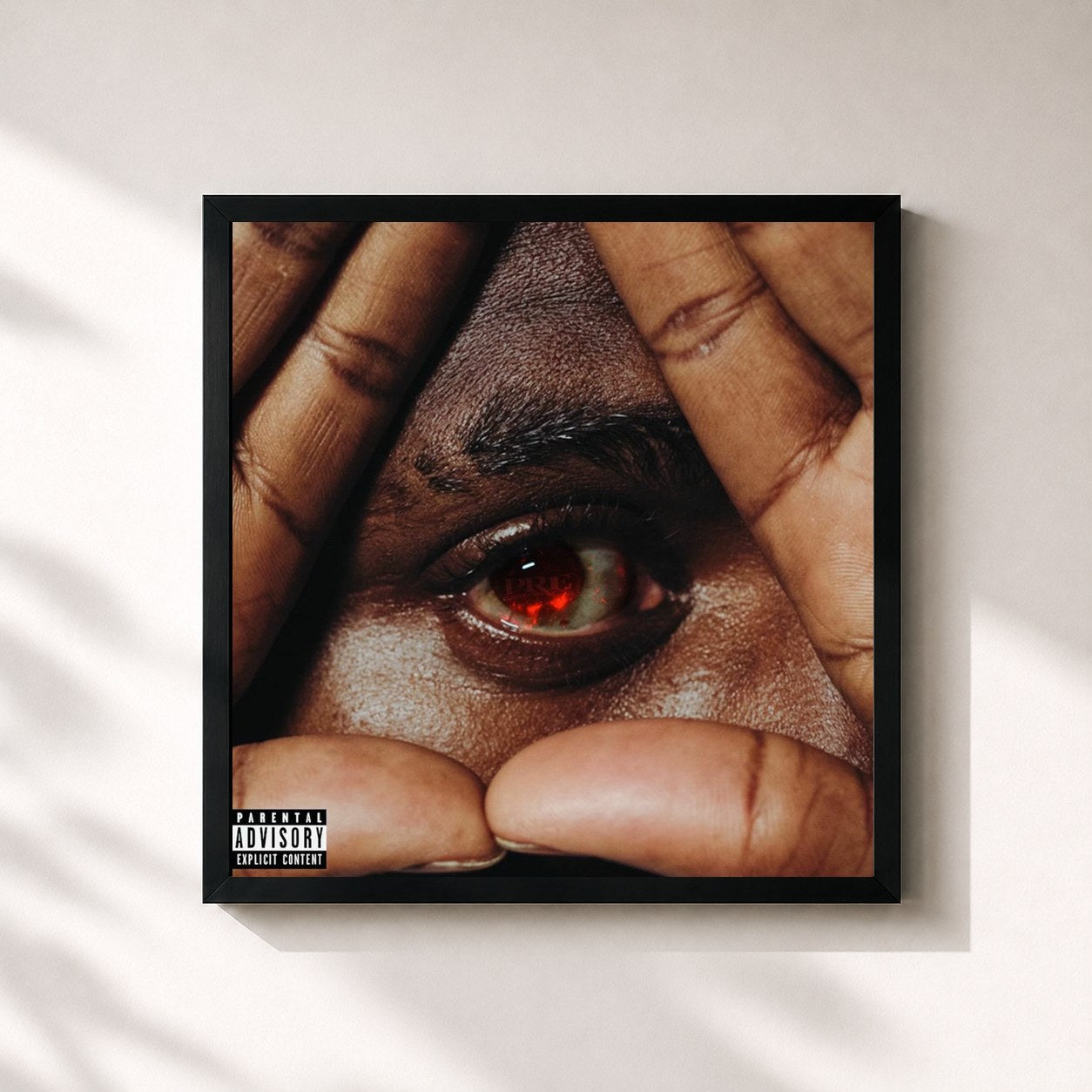 #noir Tableau carré de l'album PAPER ROUTE iLLUMINATi de Young Dolph, cadre noir 32x32 cm