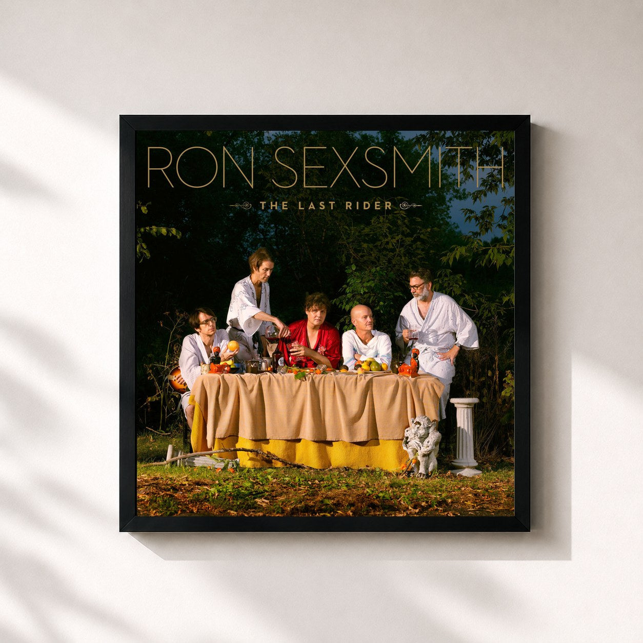 #noir Tableau carré de l'album The Last Rider de Ron Sexsmith, cadre noir 32x32 cm