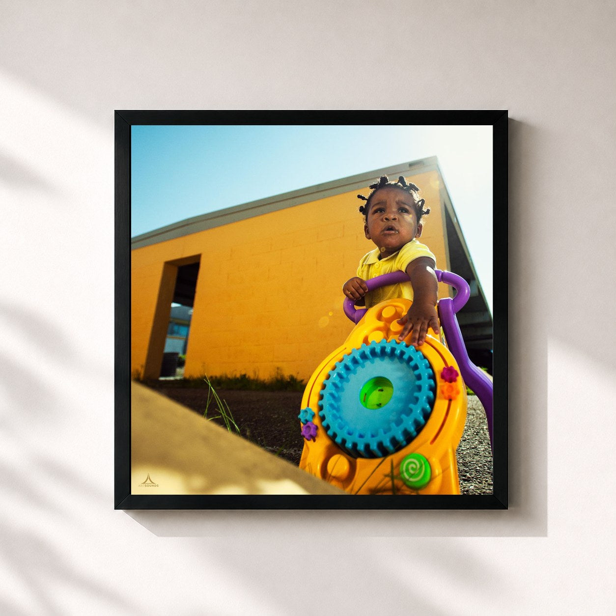 #noir Tableau carré de l'album Dashawn de Architrackz, cadre noir 32x32 cm