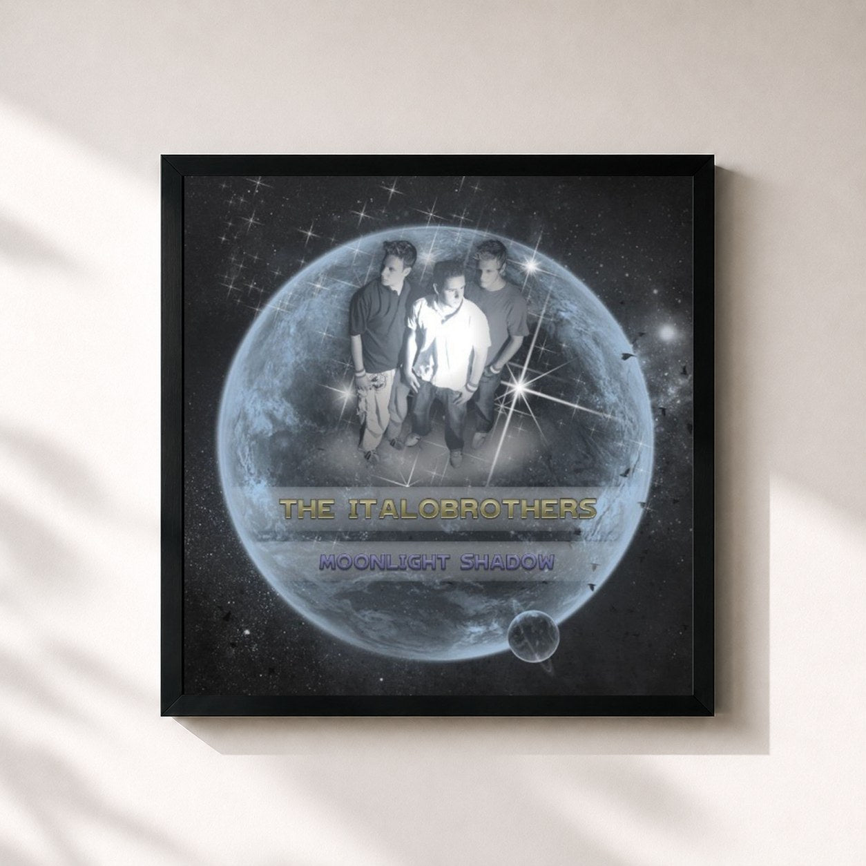 #noir Tableau carré de l'album Moonlight Shadow de ItaloBrothers, cadre noir 32x32 cm