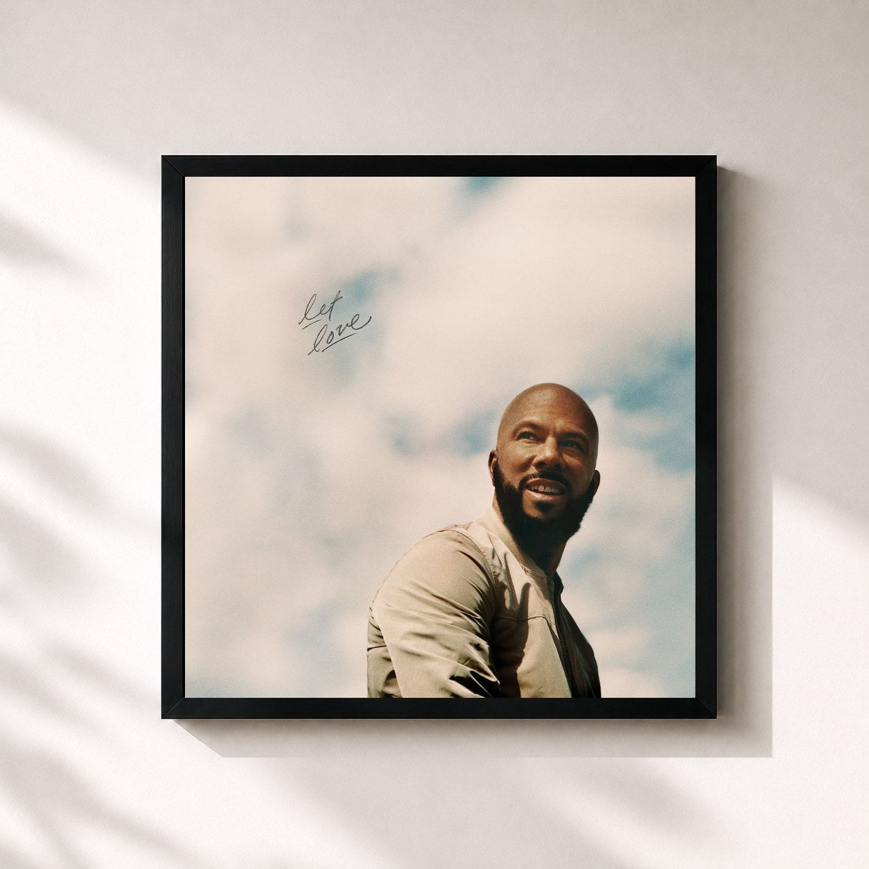 #noir Tableau carré de l'album Let Love de Common, cadre noir 32x32 cm