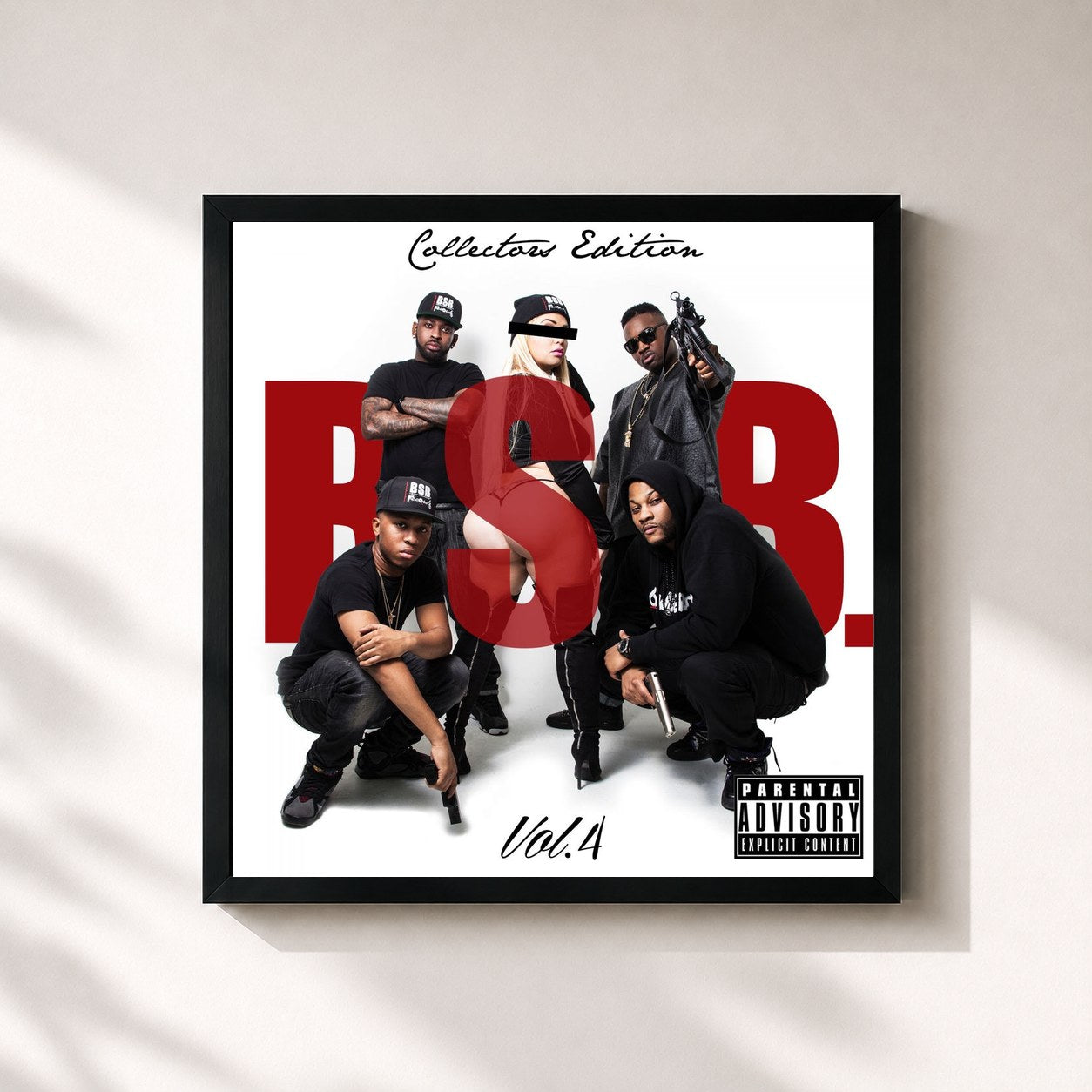 #noir Tableau carré de l'album BSB Vol. 4 (Deluxe Edition) de Troy Ave, cadre noir 32x32 cm