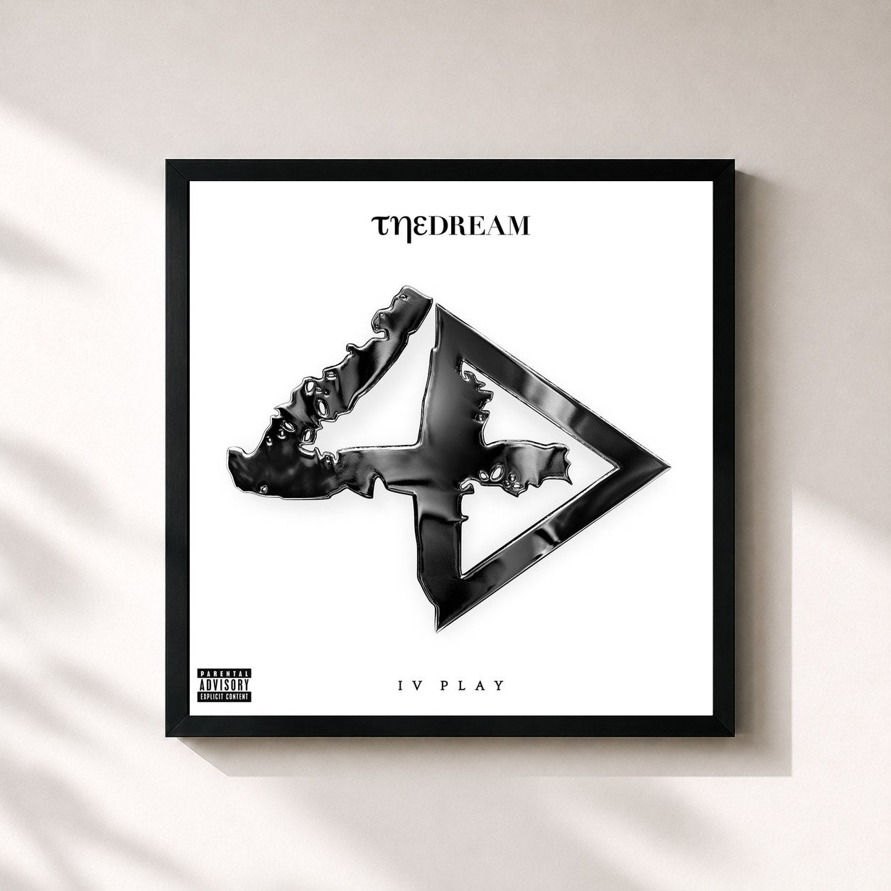 #noir Tableau carré de l'album IV Play (Deluxe) de THE-DREAM, cadre noir 32x32 cm