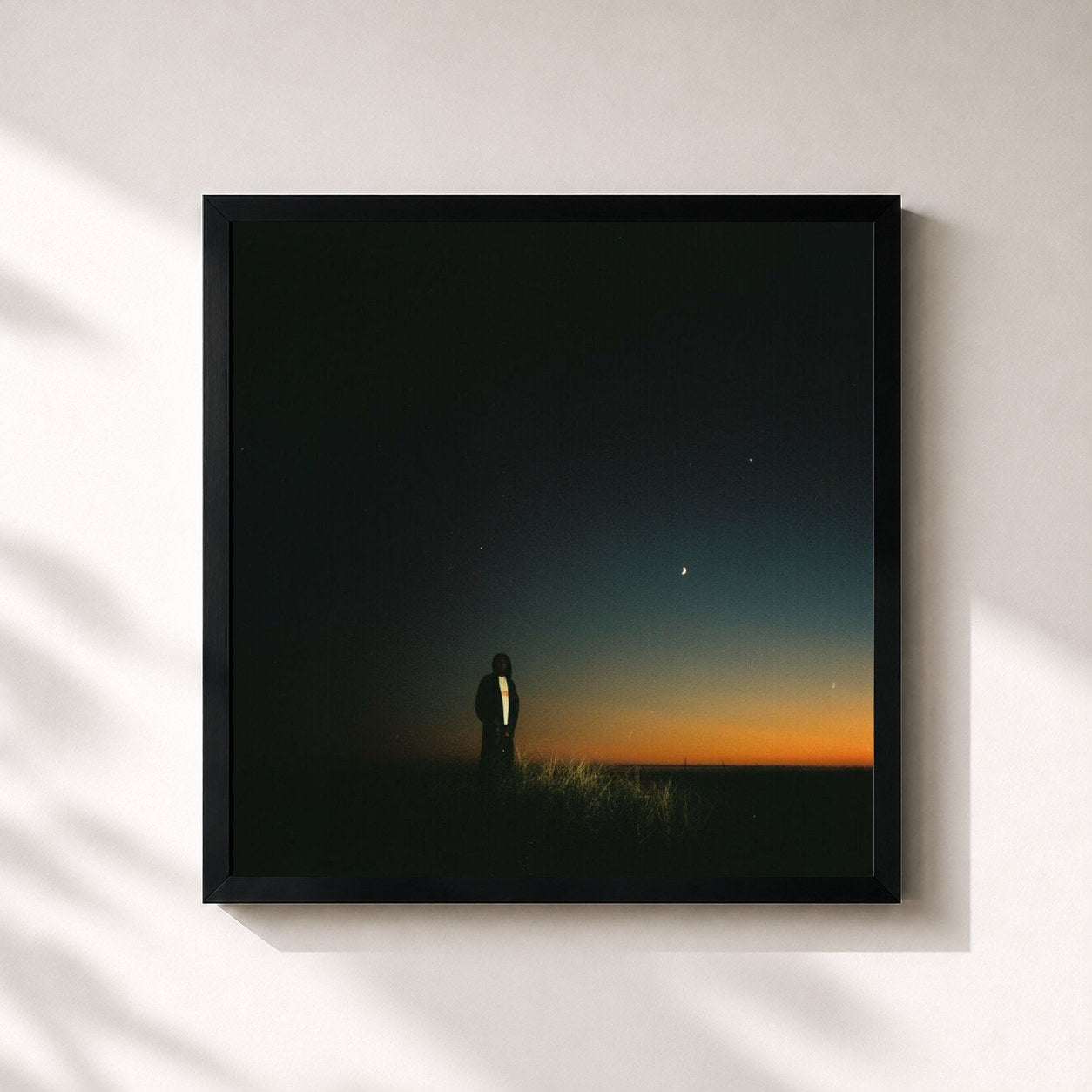#noir Tableau carré de l'album NS+ (ULTRA) de Destroy Lonely, cadre noir 32x32 cm