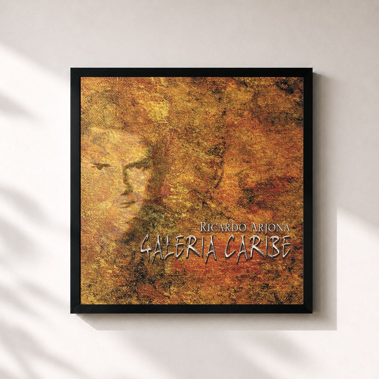 #noir Tableau carré de l'album Galeria Caribe de Ricardo Arjona, cadre noir 32x32 cm