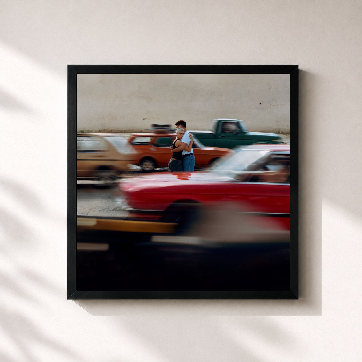 #noir Tableau carré de l'album Hallucinating Love de Maribou State, cadre noir 32x32 cm