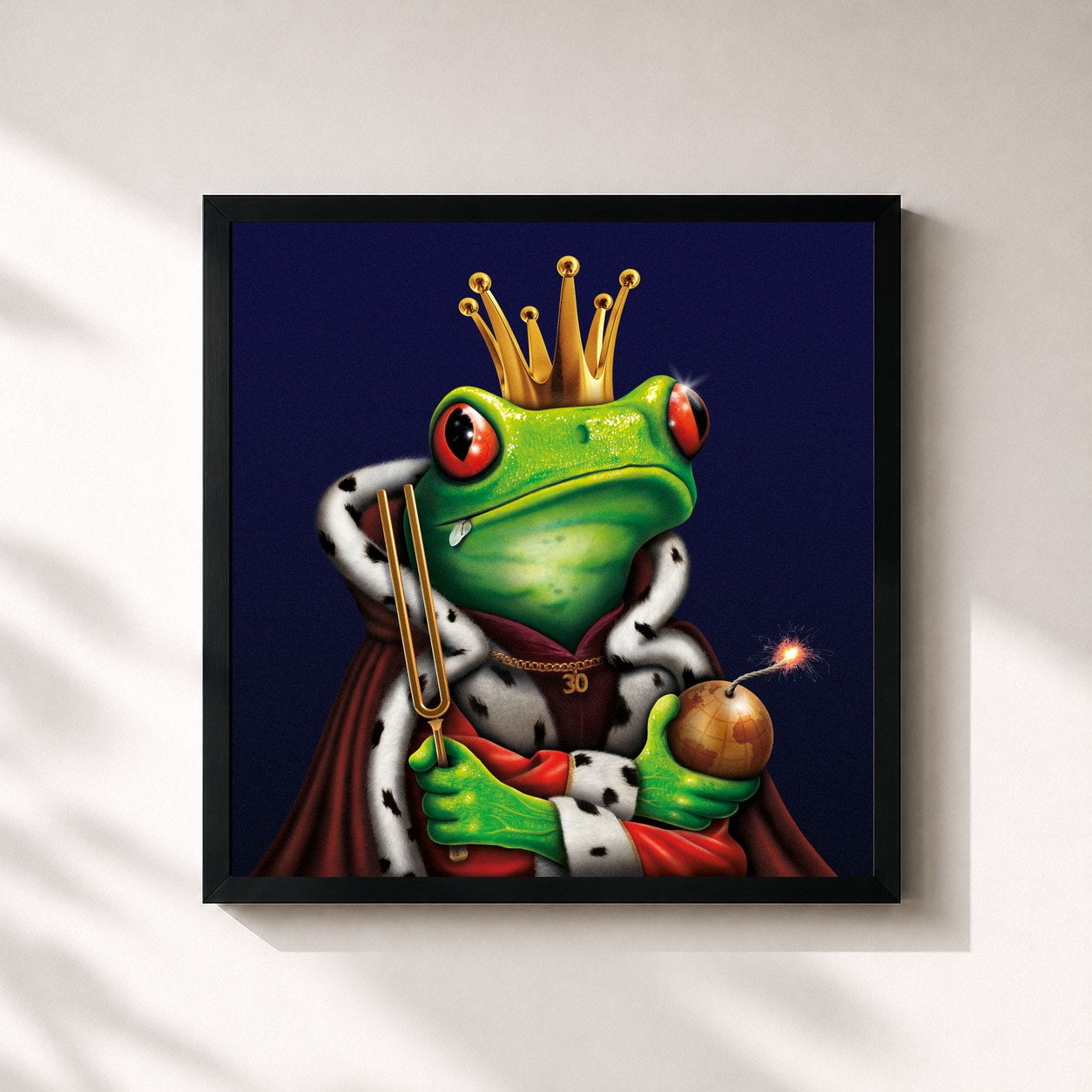 #noir Tableau carré de l'album Krone der Schöpfung de Die Prinzen, cadre noir 32x32 cm