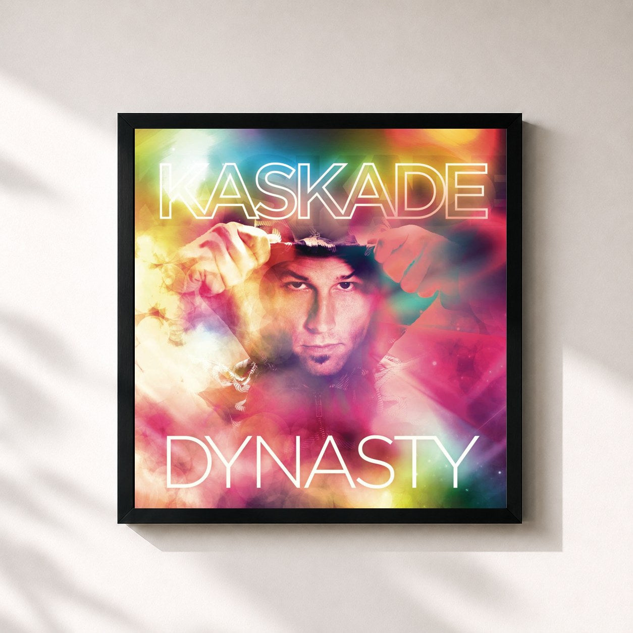 #noir Tableau carré de l'album Dynasty de Kaskade, cadre noir 32x32 cm