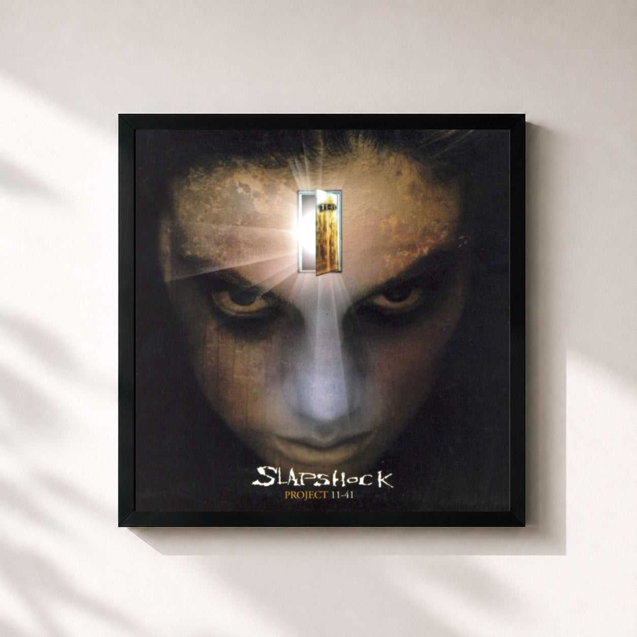 #noir Tableau carré de l'album Project 11-41 de Slapshock, cadre noir 32x32 cm