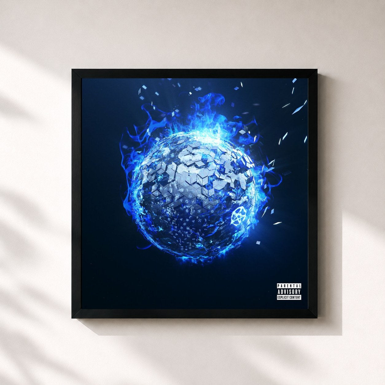 #noir Tableau carré de l'album La Vie de Luxe : Dark Edition de Youv Dee, cadre noir 32x32 cm