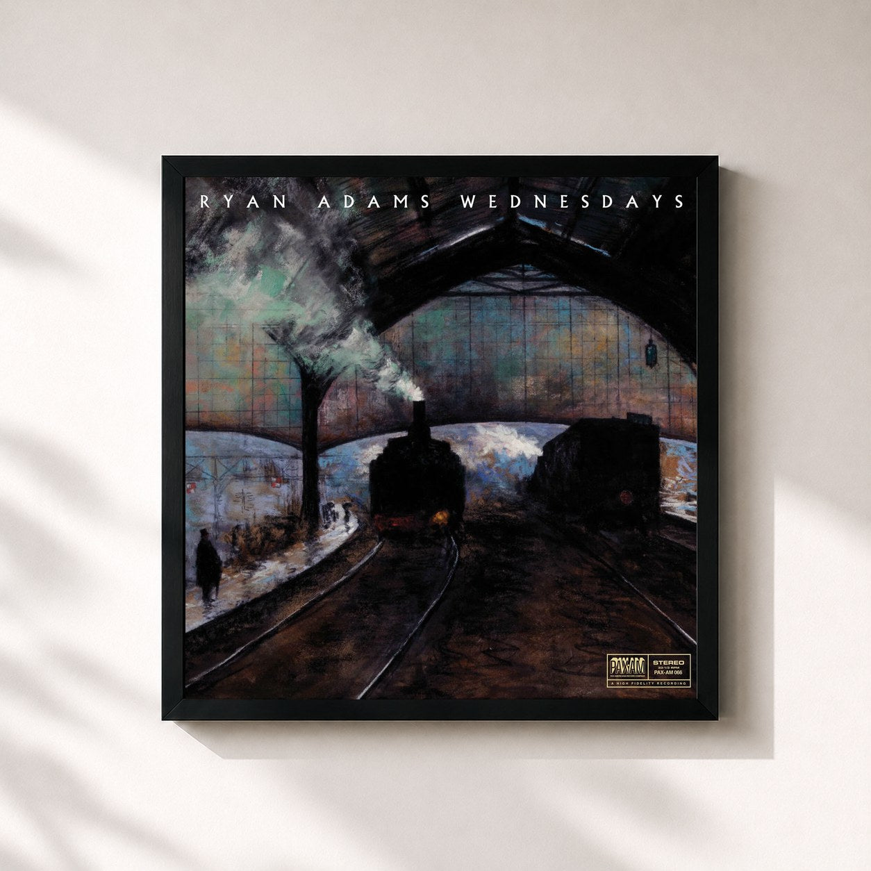#noir Tableau carré de l'album Wednesdays de Ryan Adams, cadre noir 32x32 cm