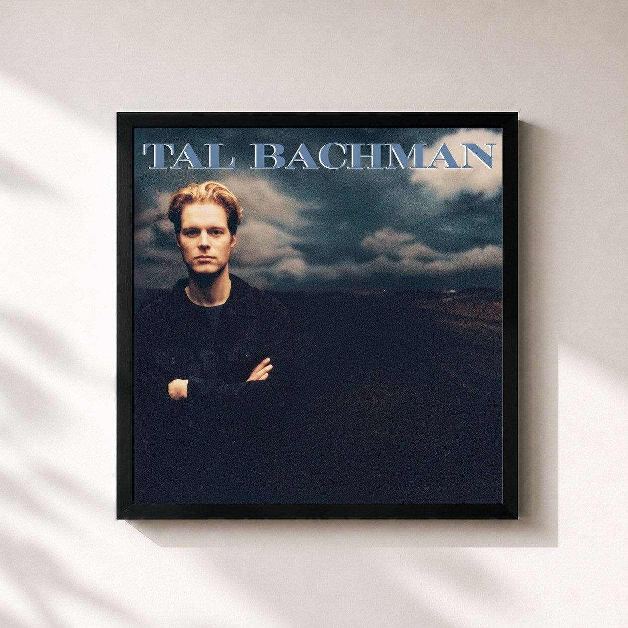 #noir Tableau carré de l'album Tal Bachman de Tal Bachman, cadre noir 32x32 cm