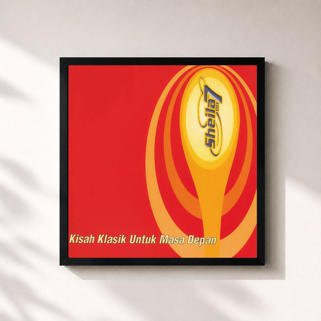 #noir Tableau carré de l'album Kisah Klasik Untuk Masa Depan de Sheila On 7, cadre noir 32x32 cm