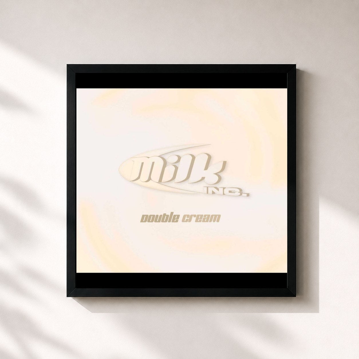 #noir Tableau carré de l'album Double Cream de Milk Inc., cadre noir 32x32 cm
