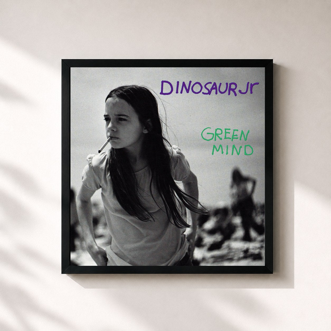 #noir Tableau carré de l'album Green Mind de Dinosaur Jr., cadre noir 32x32 cm