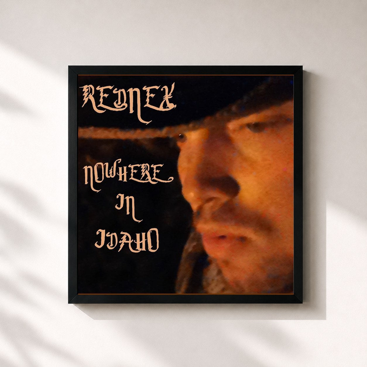 #noir Tableau carré de l'album Nowhere in Idaho (Remixes) de Rednex, cadre noir 32x32 cm