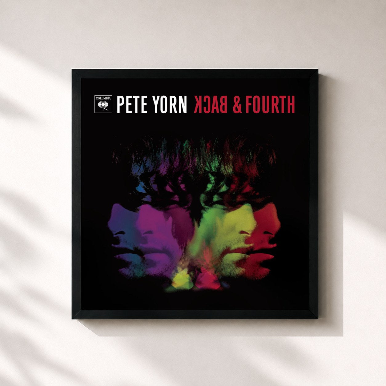 #noir Tableau carré de l'album Back & Fourth de Pete Yorn, cadre noir 32x32 cm