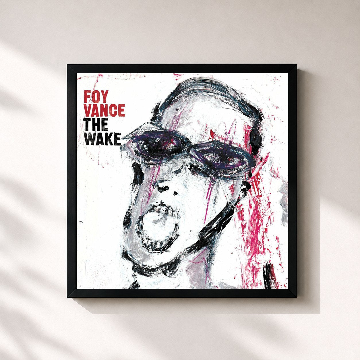 #noir Tableau carré de l'album The Wake de Foy Vance, cadre noir 32x32 cm