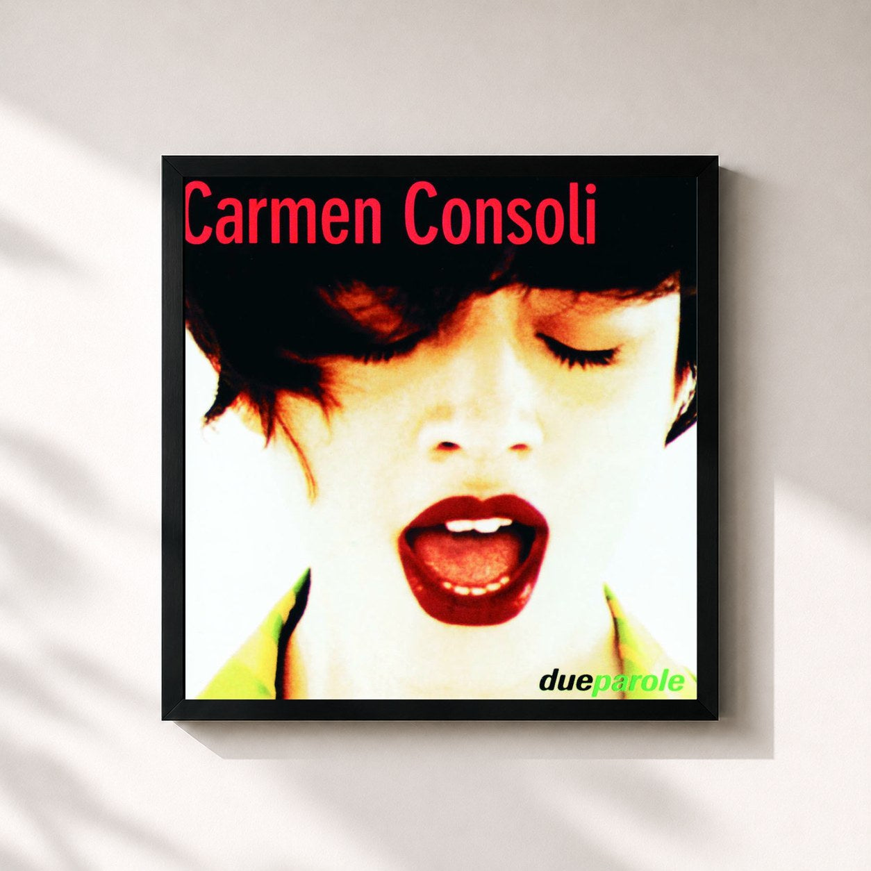 #noir Tableau carré de l'album Due Parole de Carmen Consoli, cadre noir 32x32 cm