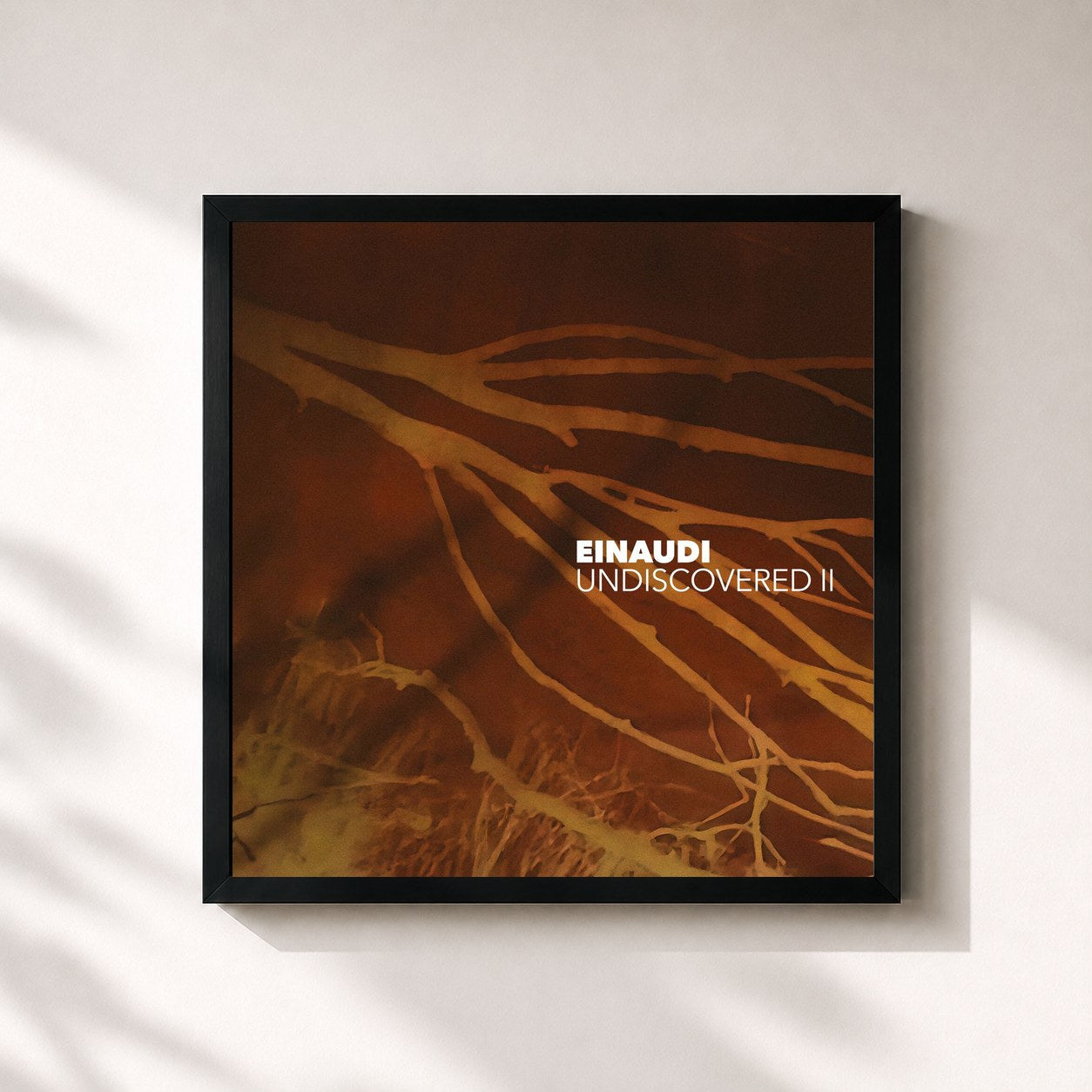 #noir Tableau carré de l'album Undiscovered Vol.2 de Ludovico Einaudi, cadre noir 32x32 cm