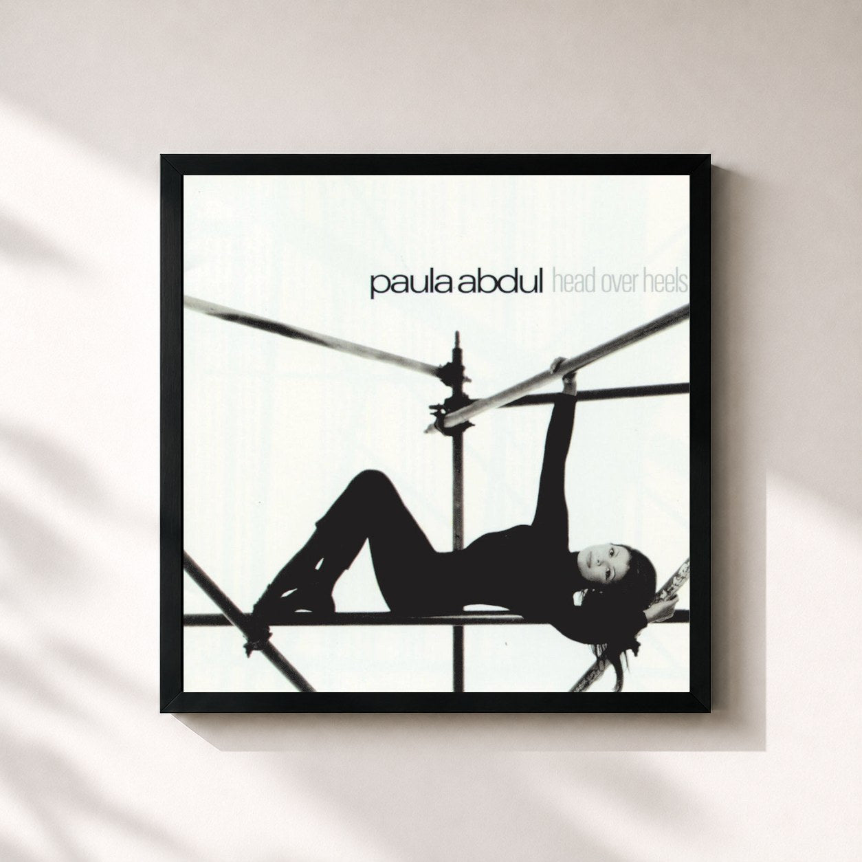#noir Tableau carré de l'album Head Over Heels de Paula Abdul, cadre noir 32x32 cm