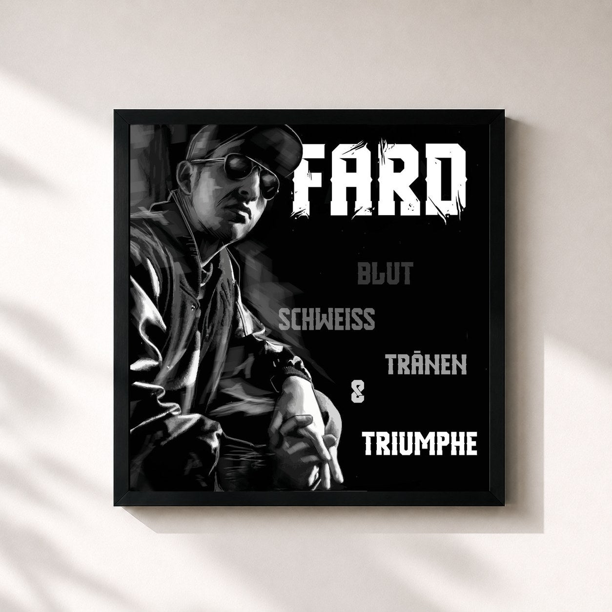 #noir Tableau carré de l'album Blut, Schweiss, Tränen & Triumphe (Remastered 2020) de Fard, cadre noir 32x32 cm